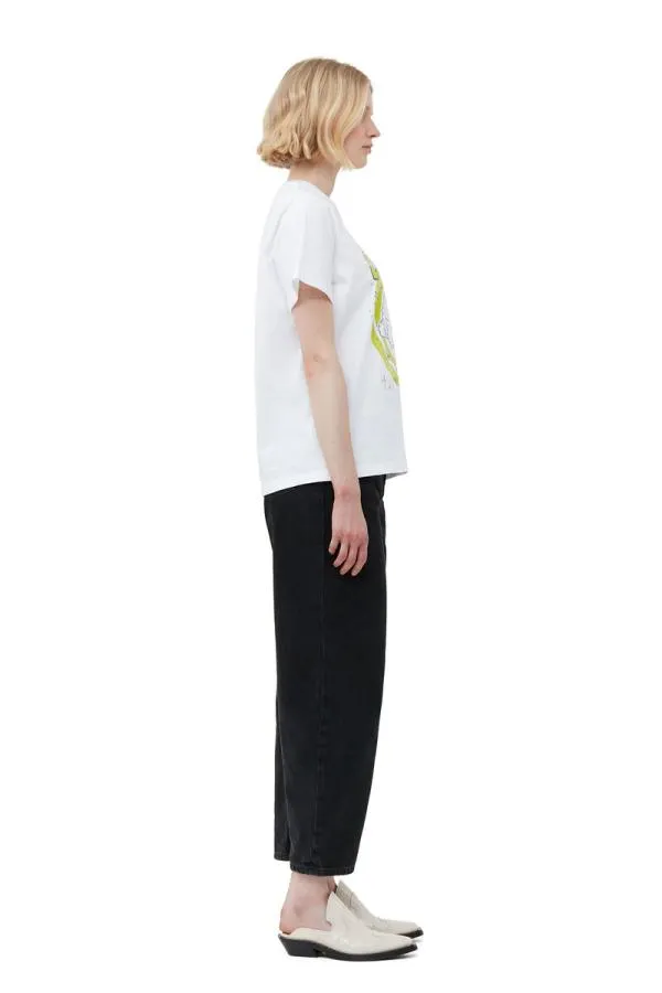 Clothing GANNI TShirts Relaxed Bunny Tshirt Bright White Clothing GANNI TShirts Relaxed Bunny Tshirt Bright White