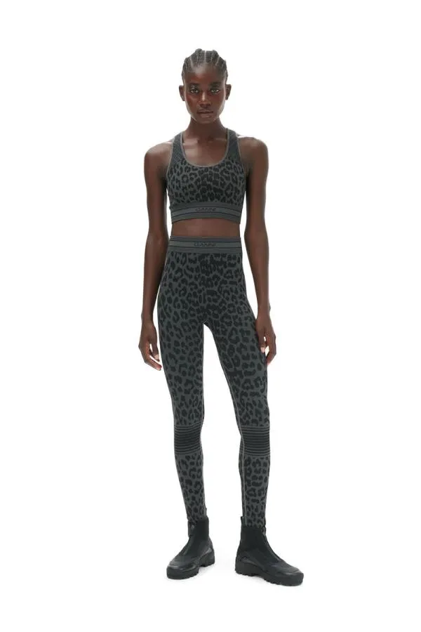 Clothing GANNI Tops Seamless Jacquard Bra Black