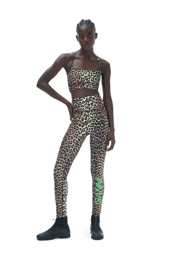 Clothing GANNI Trousers Active Ultra High Waist Leggings Leopard
