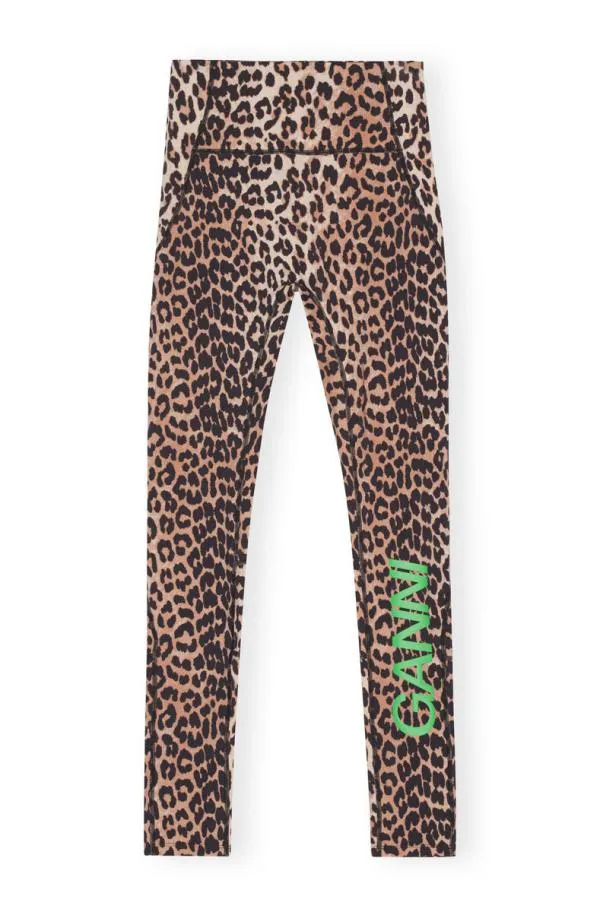 Clothing GANNI Trousers Active Ultra High Waist Leggings Leopard