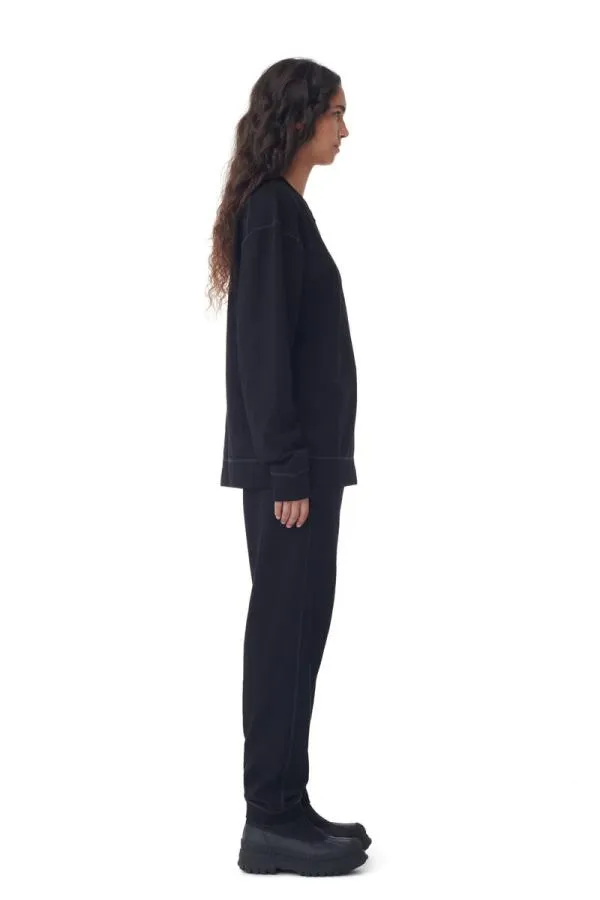 Clothing GANNI Trousers Black Isoli Cuffed Trousers Black Clothing GANNI Trousers Black Isoli Cuffed Trousers Black