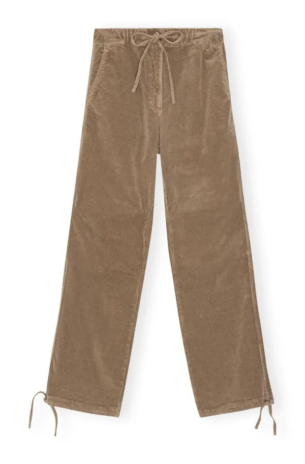 Clothing GANNI Trousers Brown Washed Corduroy Drawstring Trousers Fallen Rock Clothing GANNI Trousers Brown Washed Corduroy Drawstring Trousers Fallen Rock