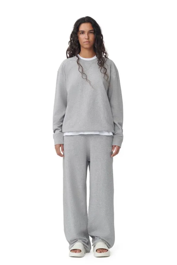 Clothing GANNI Trousers Grey Isoli Wide Leg Trousers Paloma Melange