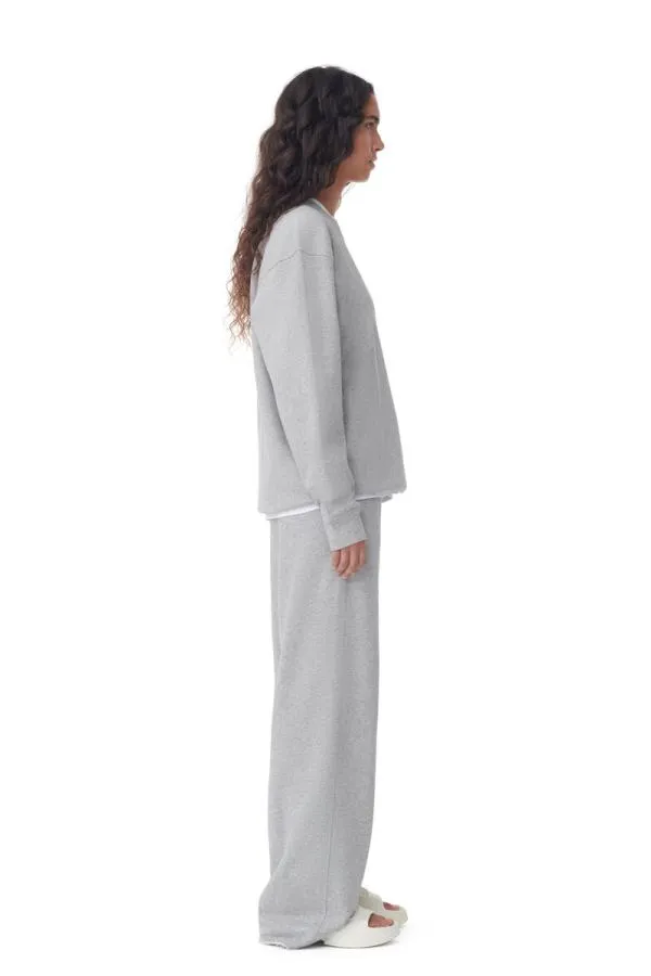 Clothing GANNI Trousers Grey Isoli Wide Leg Trousers Paloma Melange