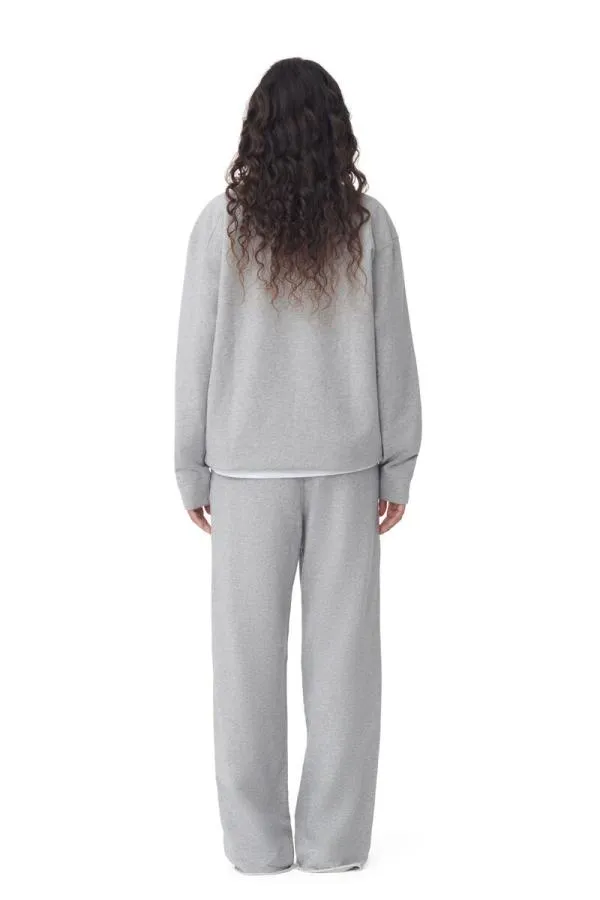 Clothing GANNI Trousers Grey Isoli Wide Leg Trousers Paloma Melange