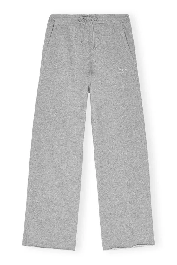 Clothing GANNI Trousers Grey Isoli Wide Leg Trousers Paloma Melange