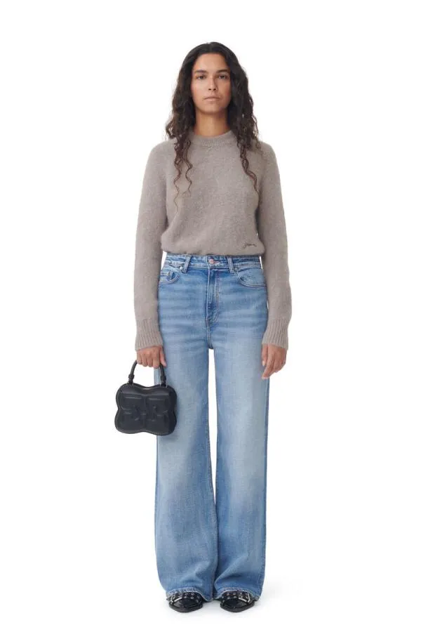 Clothing GANNI Trousers Mid Blue Vintage Andi Jeans Mid Blue Vintage