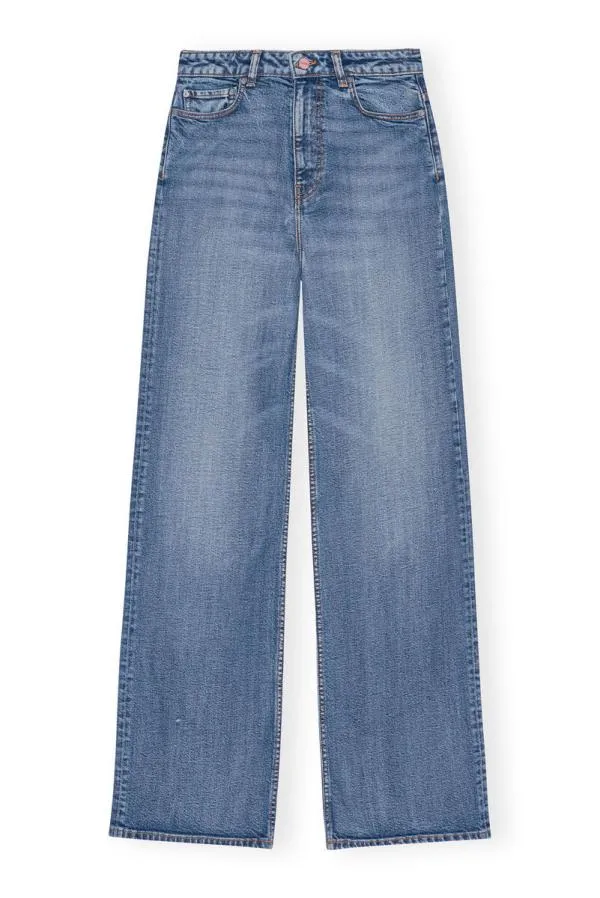 Clothing GANNI Trousers Mid Blue Vintage Andi Jeans Mid Blue Vintage