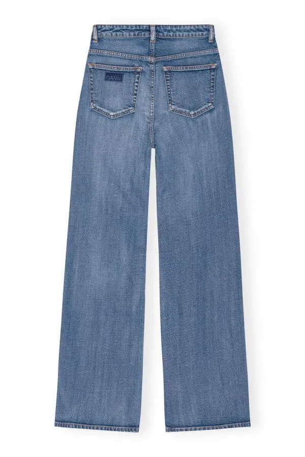 Clothing GANNI Trousers Mid Blue Vintage Andi Jeans Mid Blue Vintage