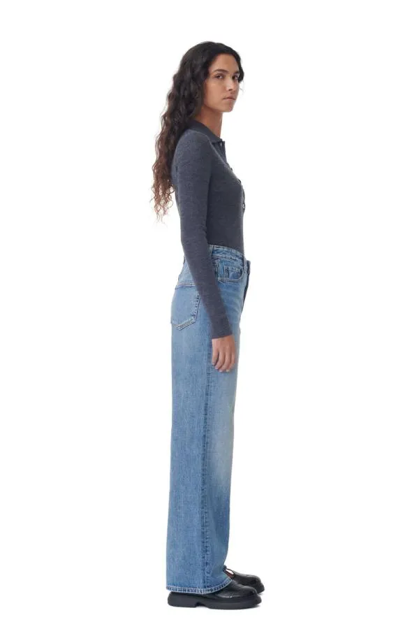 Clothing GANNI Trousers Mid Blue Vintage Magny Jeans Mid Blue Vintage