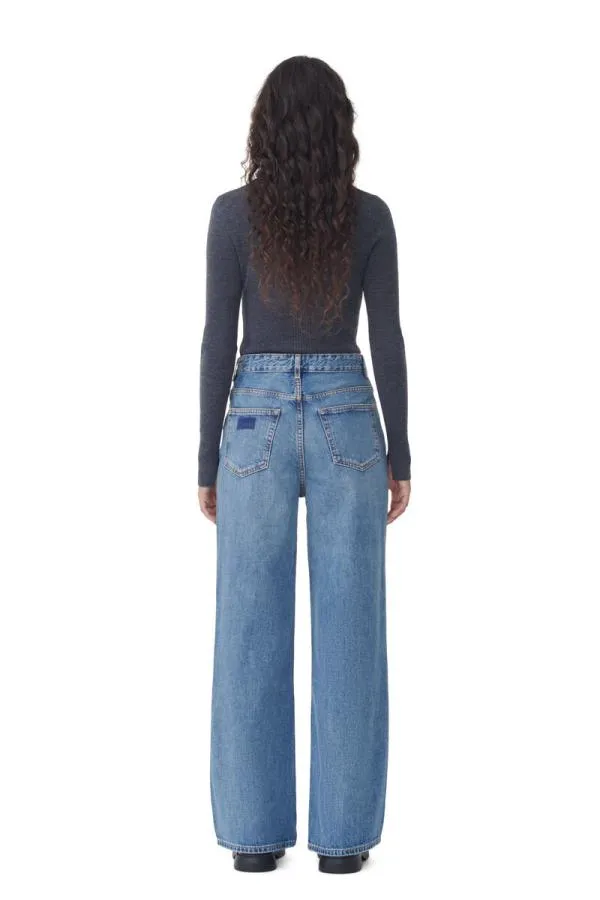 Clothing GANNI Trousers Mid Blue Vintage Magny Jeans Mid Blue Vintage