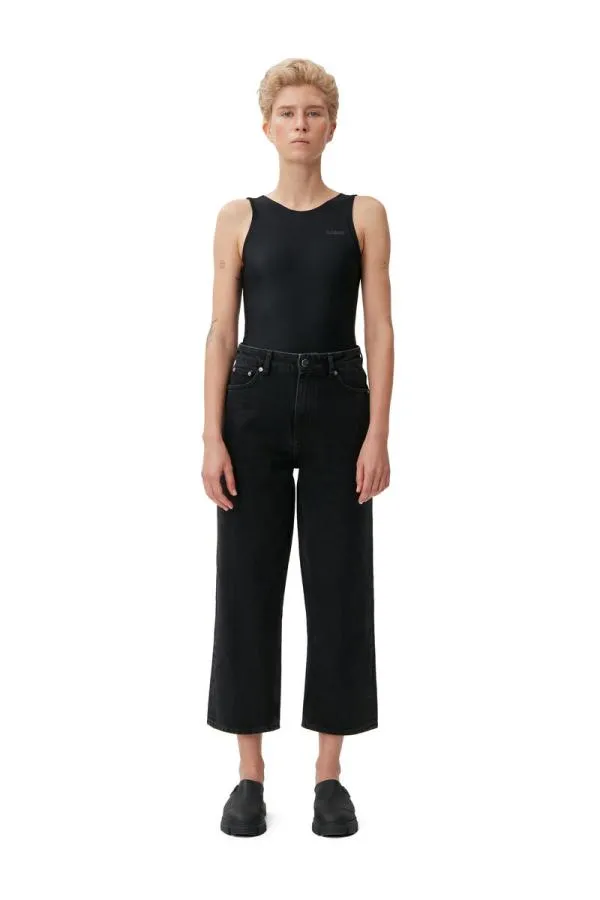 Clothing GANNI Trousers Misy Jeans Washed Blackblack