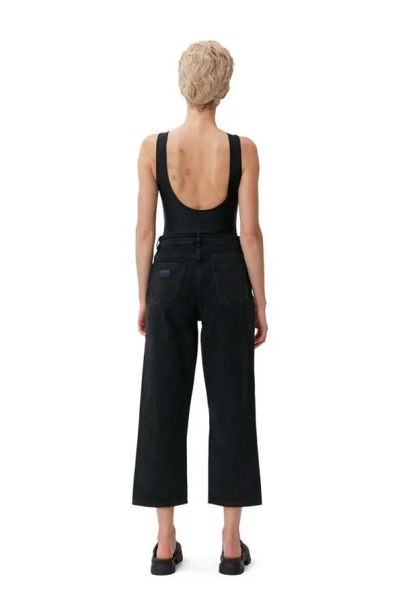 Clothing GANNI Trousers Misy Jeans Washed Blackblack
