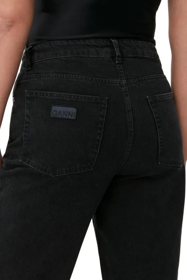 Clothing GANNI Trousers Misy Jeans Washed Blackblack