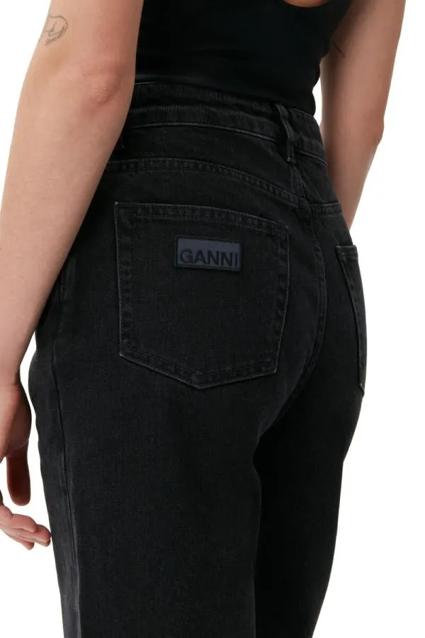 Clothing GANNI Trousers Misy Jeans Washed Blackblack