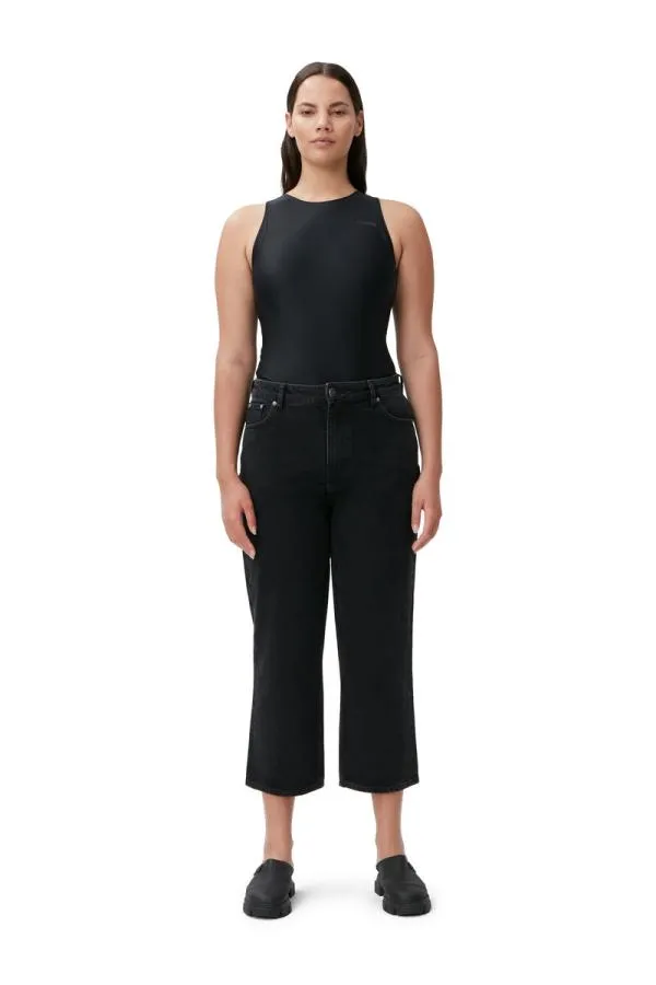 Clothing GANNI Trousers Misy Jeans Washed Blackblack