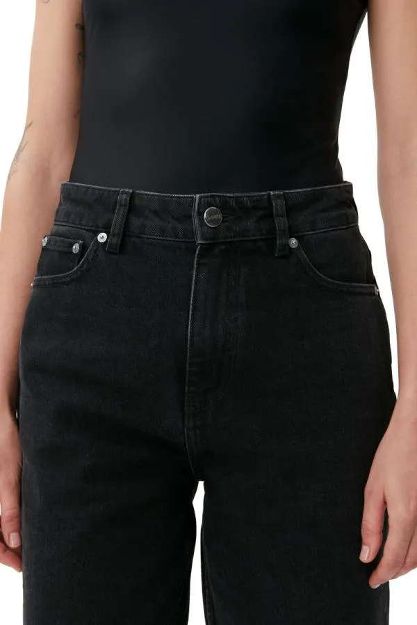 Clothing GANNI Trousers Misy Jeans Washed Blackblack