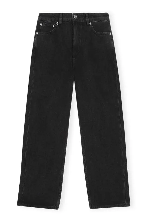 Clothing GANNI Trousers Misy Jeans Washed Blackblack
