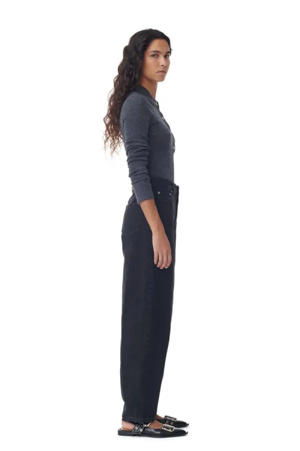 Clothing GANNI Trousers Washed Black Stary Jeans Washed Blackblack