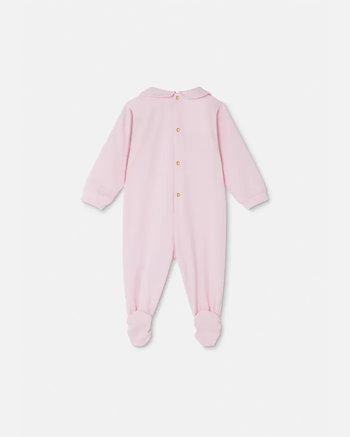 Clothing Kids Versace Embroidered Medusa Baby Sleepsuit Light Pink