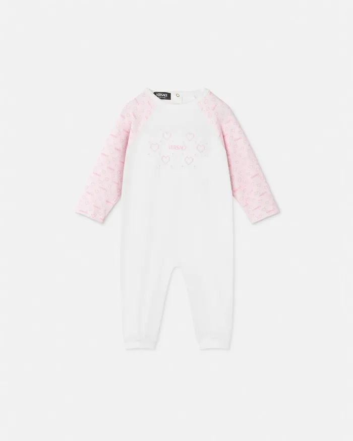 Clothing Kids Versace Logo Baby Sleepsuit Light Pink