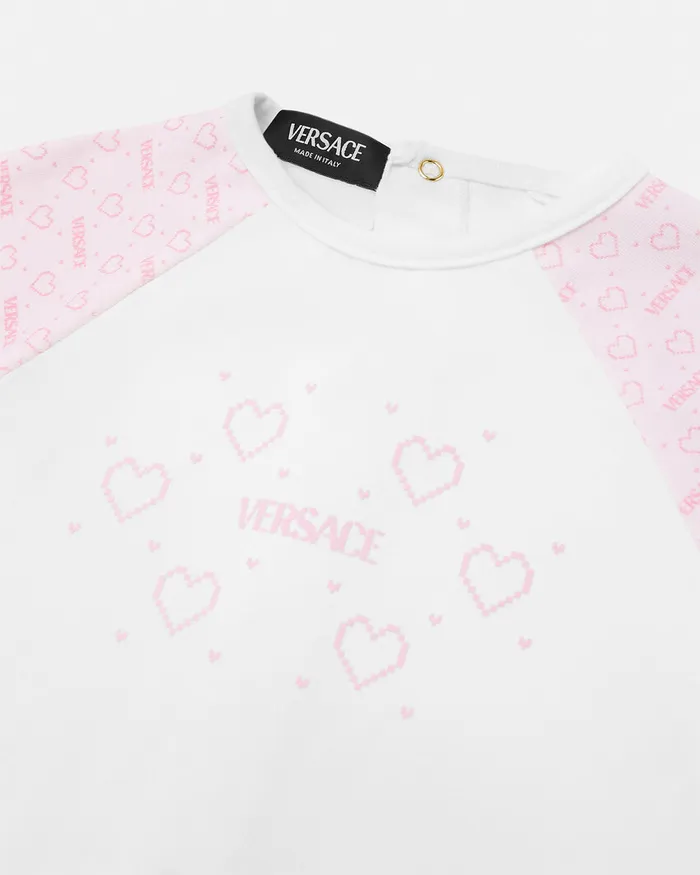 Clothing Kids Versace Logo Baby Sleepsuit Light Pink