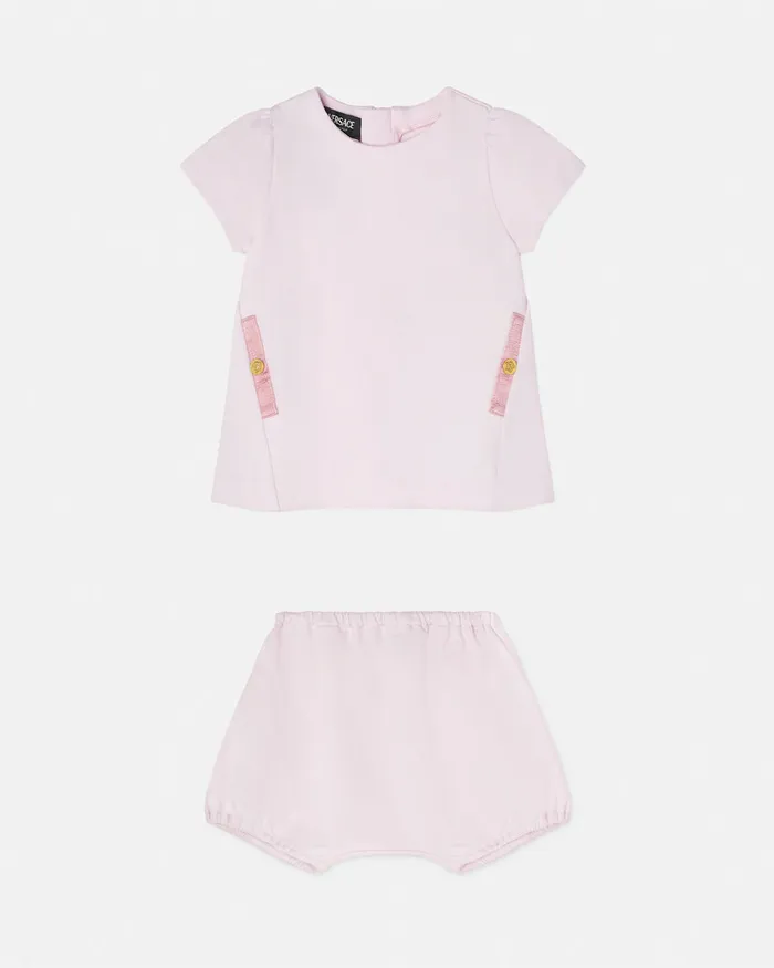 Clothing Kids Versace Medusa Baby Dress Set Pink