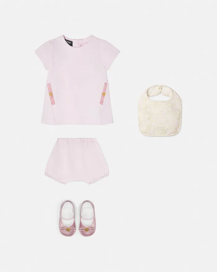 Clothing Kids Versace Medusa Baby Dress Set Pink