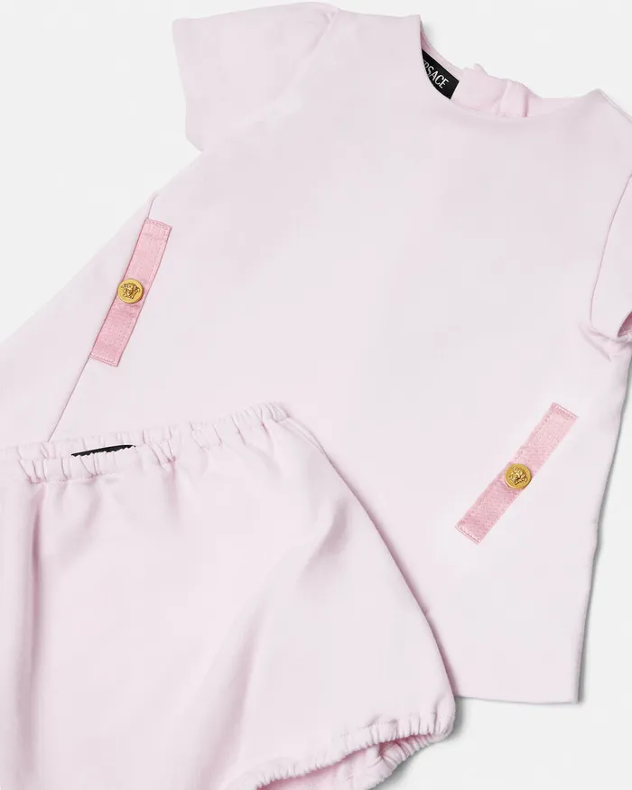 Clothing Kids Versace Medusa Baby Dress Set Pink