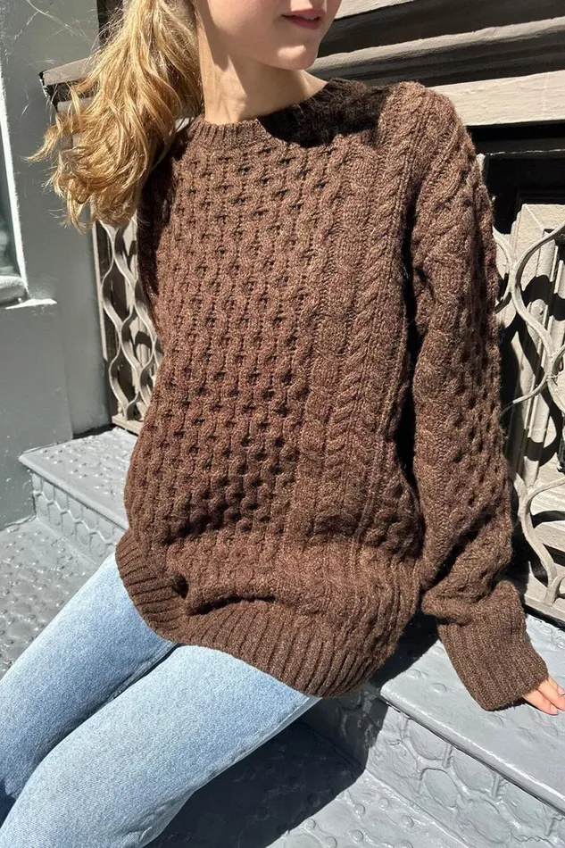 Clothing Winona Heavy Wool Cable Knit Sweater Brandy Melville WOOL