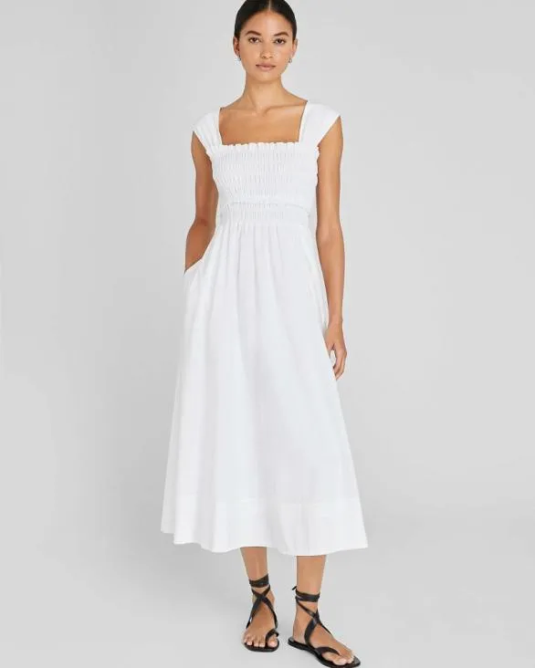 Club Monaco Dresses and Jumpsuits Cotton Smocked Bodice Maxi Dress White 8211 Women