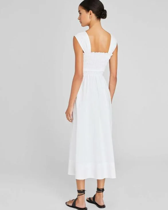 Club Monaco Dresses and Jumpsuits Cotton Smocked Bodice Maxi Dress White 8211 Women