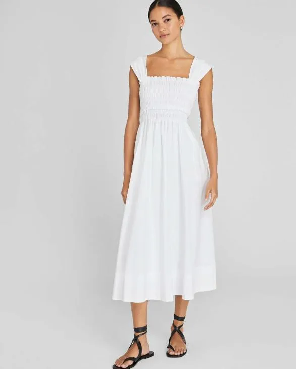Club Monaco Dresses and Jumpsuits Cotton Smocked Bodice Maxi Dress White 8211 Women