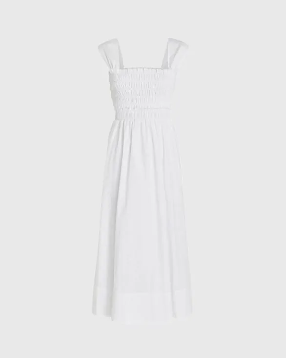 Club Monaco Dresses and Jumpsuits Cotton Smocked Bodice Maxi Dress White 8211 Women