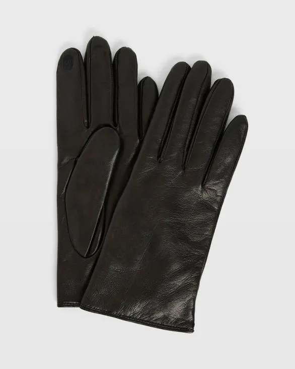 Club Monaco Hats Scarves and Gloves CashmereLined Leather Gloves Black 8211 Women