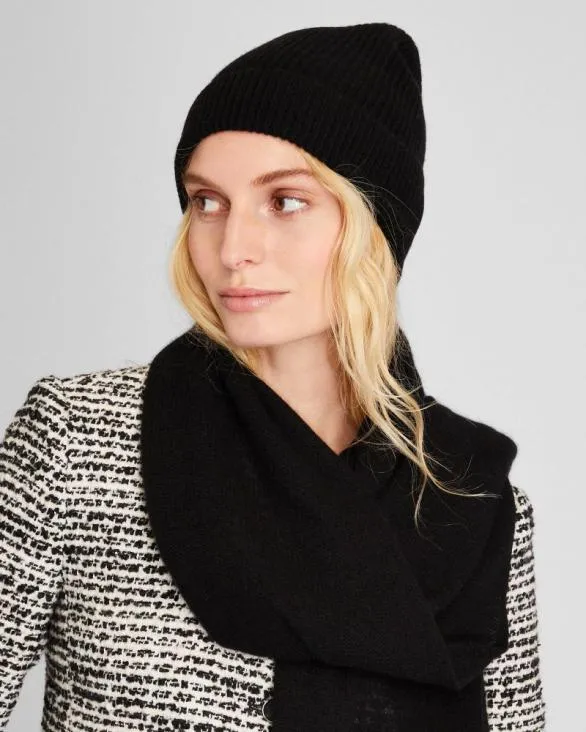 Club Monaco Hats Scarves and Gloves Turnback Rib Hat Black 8211 Women