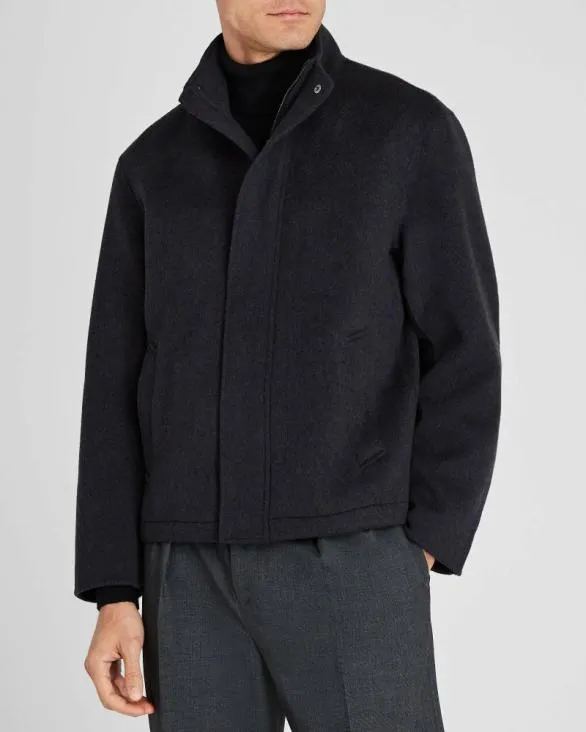 Club Monaco Jackets and Coats Capsule DoubleFaced Funnel Neck Wool Jacket Dark Grey 8211 Men Club Monaco Jackets and Coats Capsule DoubleFaced Funnel Neck Wool Jacket Dark Grey 8211 Men