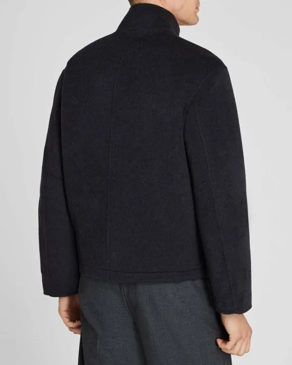 Club Monaco Jackets and Coats Capsule DoubleFaced Funnel Neck Wool Jacket Dark Grey 8211 Men