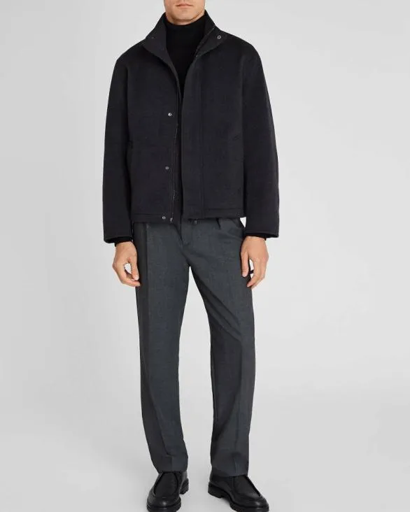 Club Monaco Jackets and Coats Capsule DoubleFaced Funnel Neck Wool Jacket Dark Grey 8211 Men
