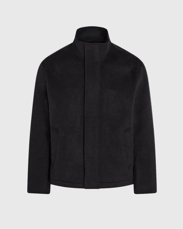 Club Monaco Jackets and Coats Capsule DoubleFaced Funnel Neck Wool Jacket Dark Grey 8211 Men