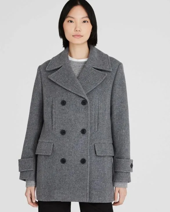 Club Monaco Jackets and Coats Classic Peacoat Medium Heather Grey 8211 Women