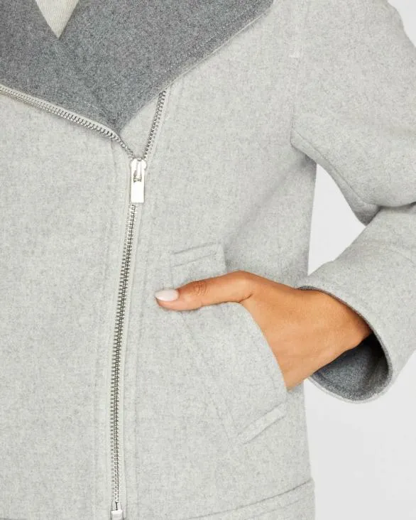 Club Monaco Jackets and Coats TwoTone Moto Jacket Grey 8211 Women