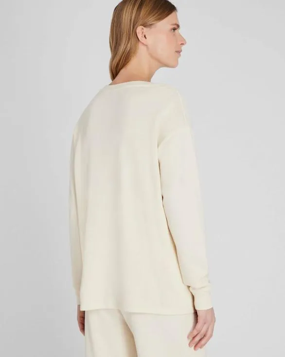 Club Monaco Loungewear Relaxed Fit Crewneck Sweatshirt Sand 8211 Women