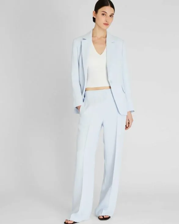 Club Monaco Pants HighRise Fluid Crepe Trouser Sky Light 8211 Women