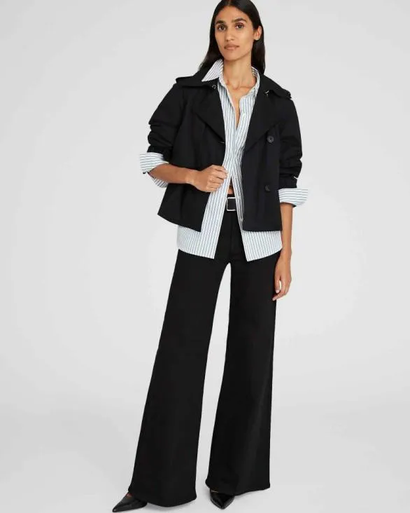 Club Monaco Pants MOTHER The Twister Sneak Jeans Black Denim 8211 Women