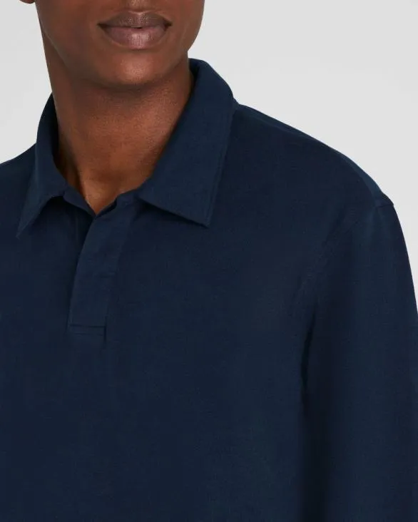 Club Monaco Polos LongSleeve Brushed Cotton Polo Navy 8211 Men
