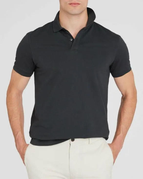 Club Monaco Polos ShortSleeve Clean Pique Polo Charcoal 8211 Men