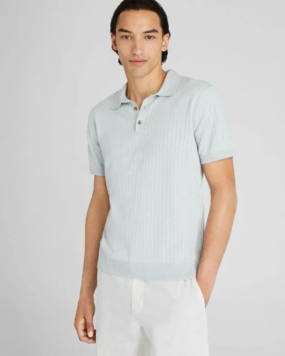 Club Monaco Polos ShortSleeve Stitch Polo Light Grey 8211 Men