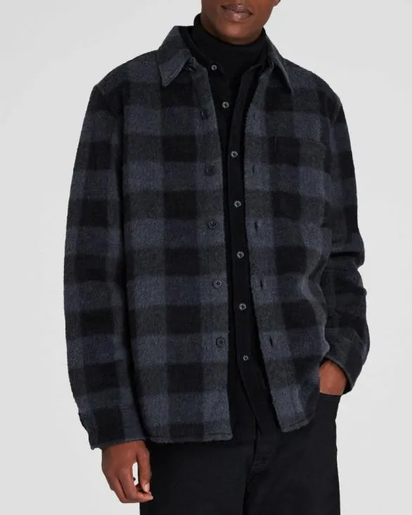 Club Monaco Shirts LongSleeve HighTexture Shirt Jacket Blue Mix 8211 Men