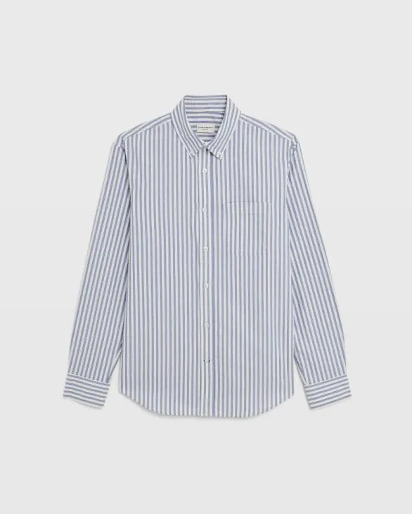 Club Monaco Shirts Slim Lightweight Oxford Shirt Blue Stripe 8211 Men